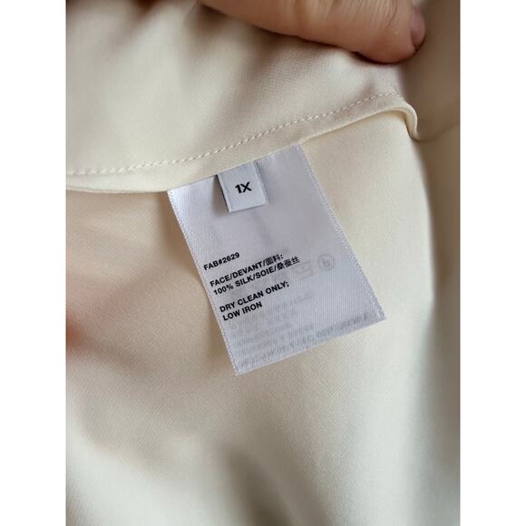 Lafayette 148 New York Silk Charmeuse Cowl Neck Camisole 1X Ivory $698 NWT - Picture 4 of 5